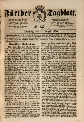 Fürther Tagblatt Dienstag 27. August 1850