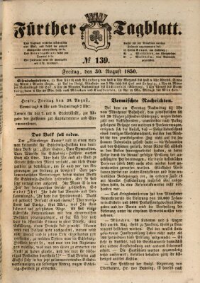 Fürther Tagblatt Freitag 30. August 1850