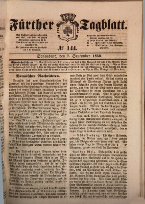 Fürther Tagblatt Samstag 7. September 1850