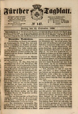 Fürther Tagblatt Freitag 13. September 1850