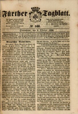 Fürther Tagblatt Samstag 5. Oktober 1850