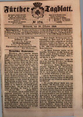 Fürther Tagblatt Mittwoch 30. Oktober 1850