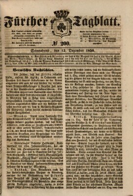 Fürther Tagblatt Samstag 14. Dezember 1850