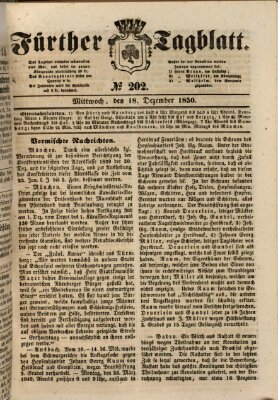 Fürther Tagblatt Mittwoch 18. Dezember 1850