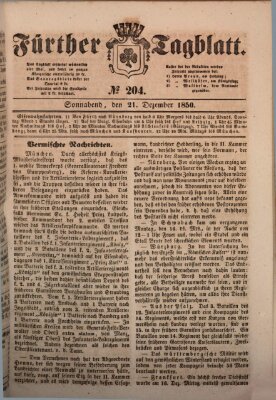 Fürther Tagblatt Samstag 21. Dezember 1850