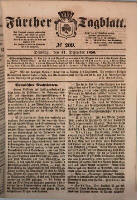 Fürther Tagblatt Dienstag 31. Dezember 1850