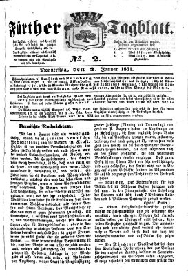 Fürther Tagblatt Donnerstag 2. Januar 1851