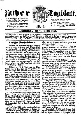 Fürther Tagblatt Dienstag 7. Januar 1851