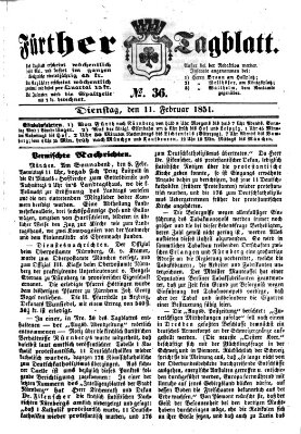 Fürther Tagblatt Dienstag 11. Februar 1851