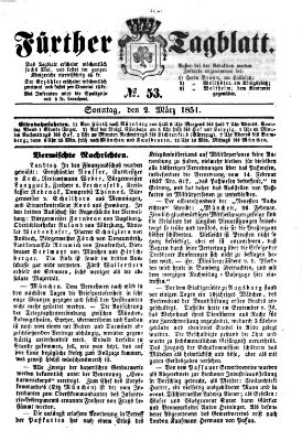 Fürther Tagblatt Sonntag 2. März 1851