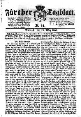 Fürther Tagblatt Mittwoch 12. März 1851