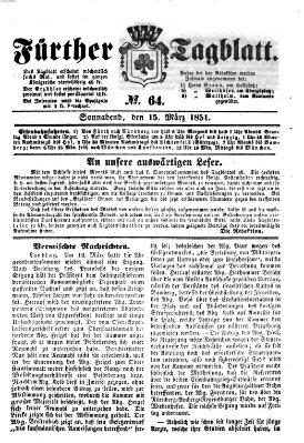 Fürther Tagblatt Samstag 15. März 1851