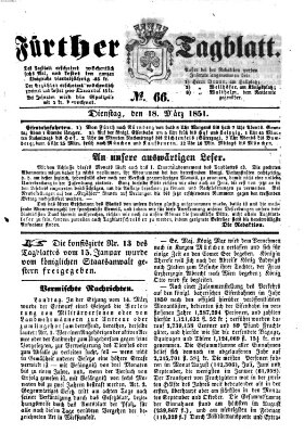 Fürther Tagblatt Dienstag 18. März 1851