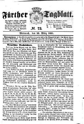 Fürther Tagblatt Mittwoch 26. März 1851