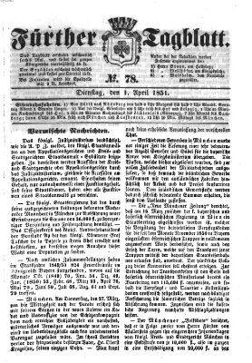 Fürther Tagblatt Dienstag 1. April 1851