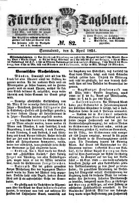 Fürther Tagblatt Samstag 5. April 1851