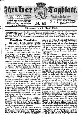 Fürther Tagblatt Mittwoch 9. April 1851