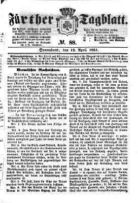 Fürther Tagblatt Samstag 12. April 1851