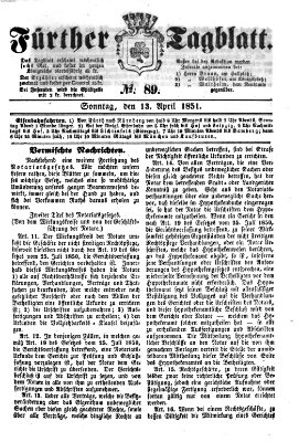 Fürther Tagblatt Sonntag 13. April 1851