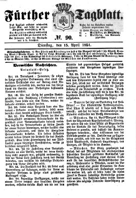 Fürther Tagblatt Dienstag 15. April 1851