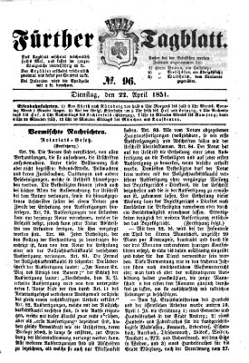 Fürther Tagblatt Dienstag 22. April 1851