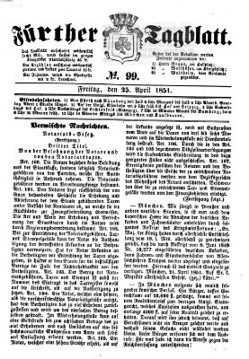 Fürther Tagblatt Freitag 25. April 1851