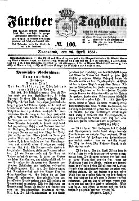 Fürther Tagblatt Samstag 26. April 1851