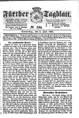 Fürther Tagblatt Donnerstag 5. Juni 1851