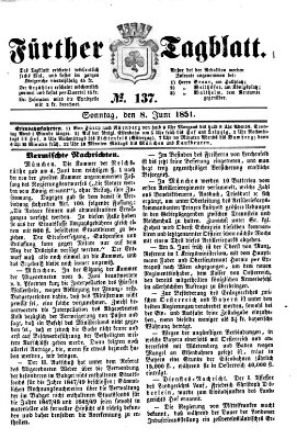 Fürther Tagblatt Sonntag 8. Juni 1851