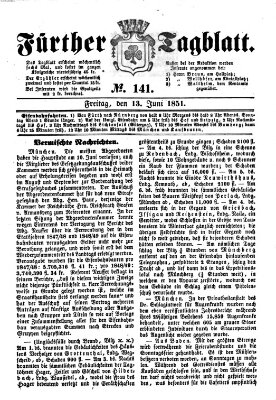 Fürther Tagblatt Freitag 13. Juni 1851