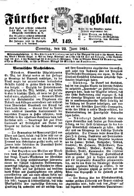 Fürther Tagblatt Sonntag 22. Juni 1851