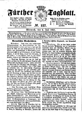 Fürther Tagblatt Mittwoch 2. Juli 1851