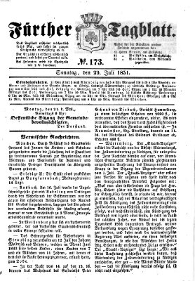 Fürther Tagblatt Sonntag 20. Juli 1851