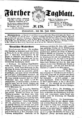 Fürther Tagblatt Samstag 26. Juli 1851