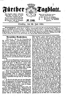 Fürther Tagblatt Dienstag 29. Juli 1851