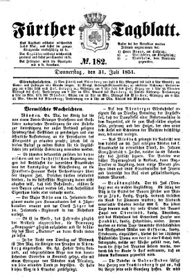 Fürther Tagblatt Donnerstag 31. Juli 1851