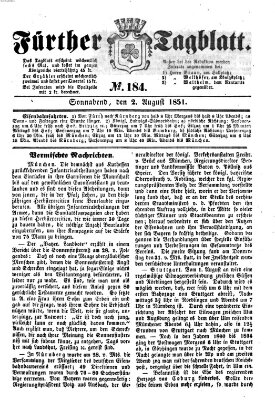 Fürther Tagblatt Samstag 2. August 1851