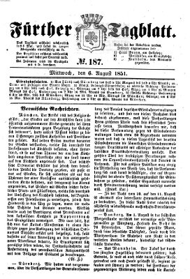 Fürther Tagblatt Mittwoch 6. August 1851