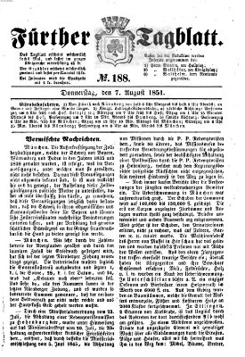 Fürther Tagblatt Donnerstag 7. August 1851