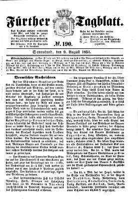 Fürther Tagblatt Samstag 9. August 1851
