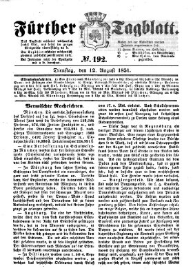 Fürther Tagblatt Dienstag 12. August 1851