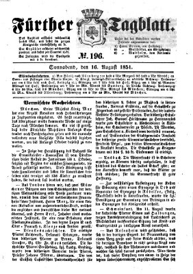 Fürther Tagblatt Samstag 16. August 1851