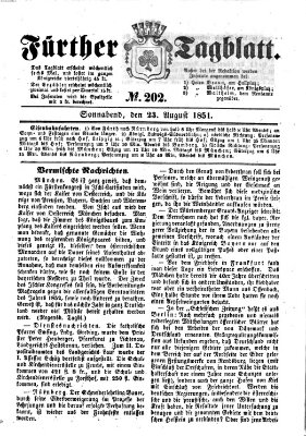 Fürther Tagblatt Samstag 23. August 1851