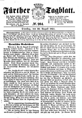 Fürther Tagblatt Dienstag 26. August 1851