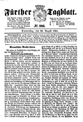 Fürther Tagblatt Donnerstag 28. August 1851