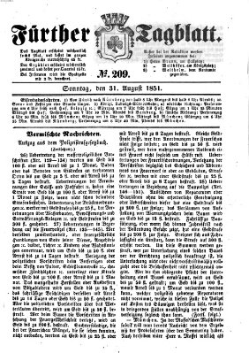 Fürther Tagblatt Sonntag 31. August 1851