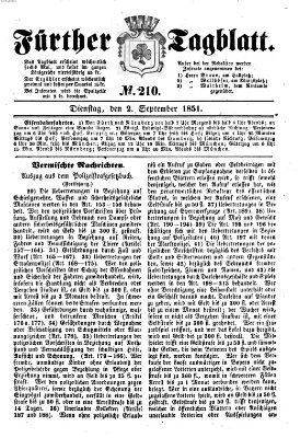 Fürther Tagblatt Dienstag 2. September 1851