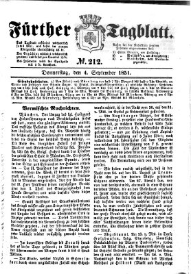 Fürther Tagblatt Donnerstag 4. September 1851