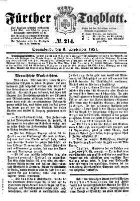 Fürther Tagblatt Samstag 6. September 1851