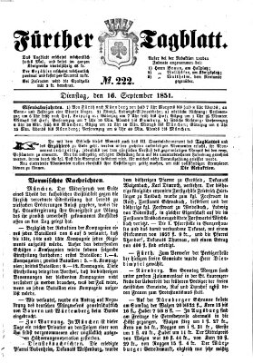 Fürther Tagblatt Dienstag 16. September 1851